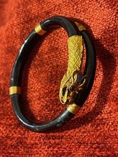 Rare Indochina Dragon Bracelet Gold Horn and Gemstones Hallmark