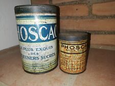 LOT 2 ANTIQUE METAL ADVERTISING BOXES PHOSCAO.BREAKFAST/SUGAR FREE