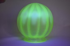 Antique Art Nouveau English Czech Uranium  Opaline Swirl Glass Lamp Shade