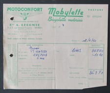 Invoice MOTOCONFORT MOPED LECOMTE RENNES bicycle header illustrated 125