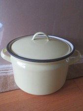 ancien faitout émaillé jaune