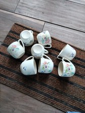 Lot Of 8 Antique Mouzin Lecat & cie Earthenware Cup Nimy Les Pons 19th Century 