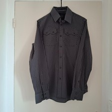 Chemise homme à carreaux gris