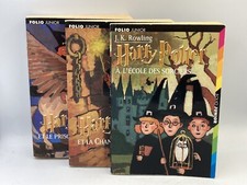 GALLIMARD FOLIO JUNIOR Lot 3 Livres SAGA HARRY POTTER Tomes 1 à 3 JK ROWLING