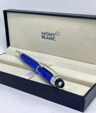 Montblanc Starwalker Roller Blue Body + Silver Clips Ballpoint Pen I Black Ink