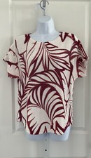 Chico’s Tropical Leaf Print Bateau Neck Sweater Size1(Small)
