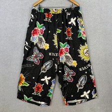 Virtuelle Pants Womens 20 Colourful Motif Cropped Culottes Elastic Waist