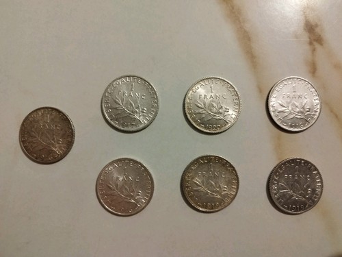 Lot francs semeuse argent 7 - francs,