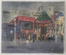 H/ toile c1940-50 Manège en