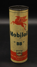 Ancien Bidon Huile Boite Mobiloil BB Gargoyle Pegasus Auto Motor Oil Tin Can