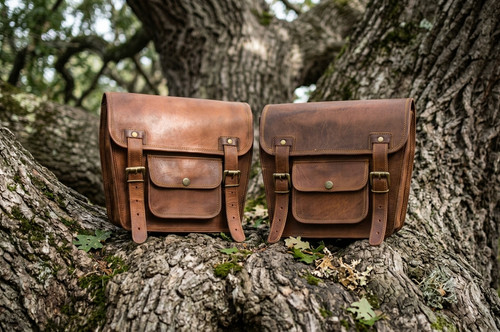 Sac rangement moto cuir - moto, en