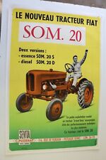 ANTIQUE FIAT SOM20 SOM TRACTOR POSTER. 20 S 20 D SEVITA PUZENAT PUTEAUX 1956
