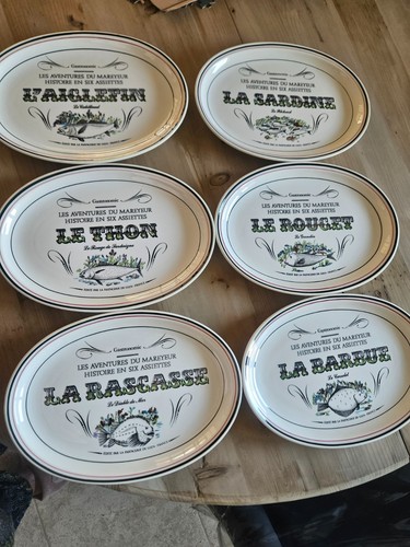 Assiettes poisson gien - assiettes, à