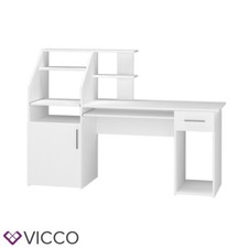 Bureau informatique Bureau Table de travail Edwin blanc Tablettes tiroir Vicco