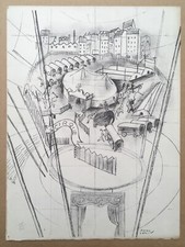 Lithographie Originale Art Déco Paul Colin Le Cirque Chapiteau Rideau Piste 1932