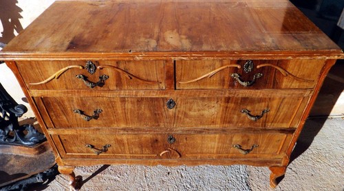 Commode baroque rococo - commode, noyer