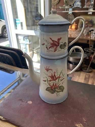 Cafetière émaillée ancienne - cafetière,