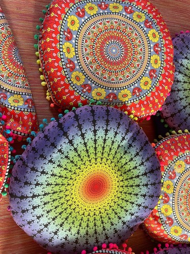 Coussins mandala rond 40 - mandala,