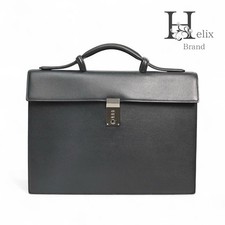 Delvaux Black Leather Tote Business Bag W40cm H30cm D7cm Excellent Condition