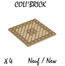 Lego 4151 B - 4x Plaque Grille Plate modified 8x8 Grill - Beige Dark Tan - NEUF
