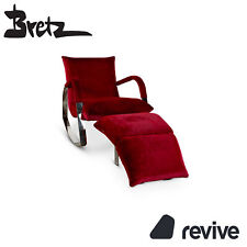 Bretz Highland Fauteuil En Tissu Rouge Avec Pouf