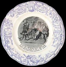 CREIL PLATE circa 1850 LES CHEVAUX DE BOIS