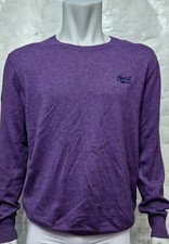 SUPERDRY Mens Lovely Vintage Cotton Purple Pull Over Jumper Round Neck UK XXL