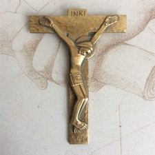 Crucifix Croix en Bronze Doré