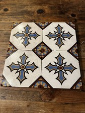 1930 vintage LOT ANCIEN CARRELAGE CARREAU épais ART DECO terre cuite CERAMIQUE