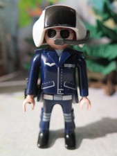 PILOTE HELICOPTERE policière avec casque à micro GIGN RAID police PLAYMOBIL 6921