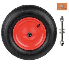 Roue de rechange de brouette avec essieu 400-8 /2PR Roue gonflable