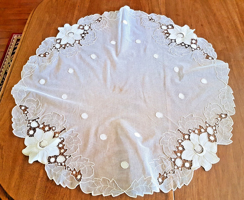 Nappe ancienne tulle - nappe-,