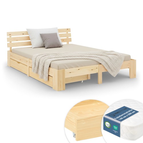 Cadre lit double 140x200 - cadre, bois