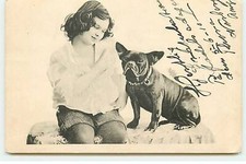 Dog - Girl Talking to a French Bulldog