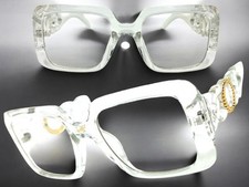 Lunettes De Vue Vintage Rétro Exagérées À Monture Carrée Épaisse Et Transparente