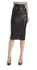 Femmes Noir Jupe Véritable 100% Cuir D'Agneau Célébrité Crayon Jupe Soirée