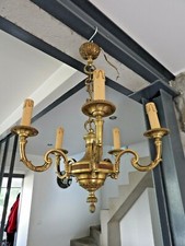 Antique 5 Light Louis XVI Style Solid Bronze Chandelier Diam 50cm