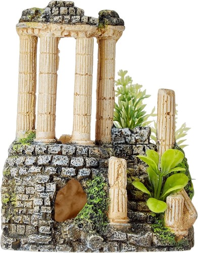 Antique column with - , plants