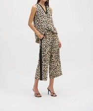 Joseph Ribkoff Animal Print Pull On Culotte Pants Beige
