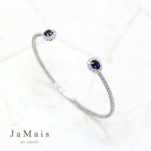 Bracelet blanc pt900 saphir - or,