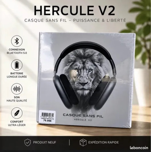 Casque hercule sans fil - fil,
