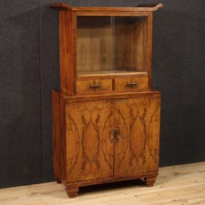 Vitrine italienne style art deco meuble bibliothèque bois 20ème siècle buffet