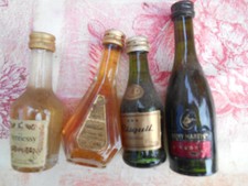 Lot 4 Mignonettes Ancienne Alcool Collection Bistrot cognac bisquit martin henes