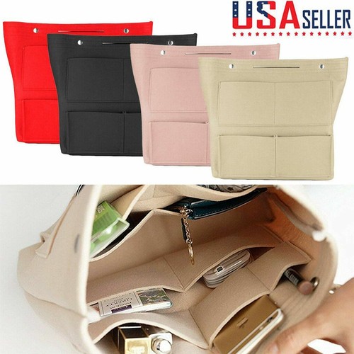 Large multi pocket felt purse - multi,