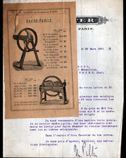 PARIS (X°) FACTORY OF MATERIAL KNIVES & AGRICULTURAL MACHINERY "PILTER" Tract 1891