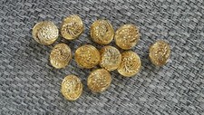 LOT DE 11 BOUTONS DORES 16 MM