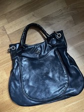 sac en cuir noir Sisley -