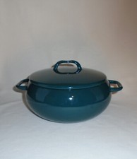 Krenit Enamel Covered Casserole Dish Denmark Vintage Mid Century Danish Cookware