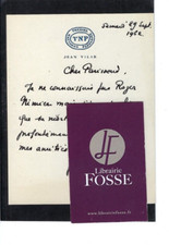 Carte-lettre de Jean VILAR