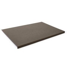 Sous Main Bureau Cuir Gris Taupe - Avec Rebord et Coutures Artisanales